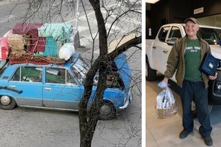 Před válkou uprchl stařík se slepicemi v žigulíku. Po virálním videu dostal nové auto